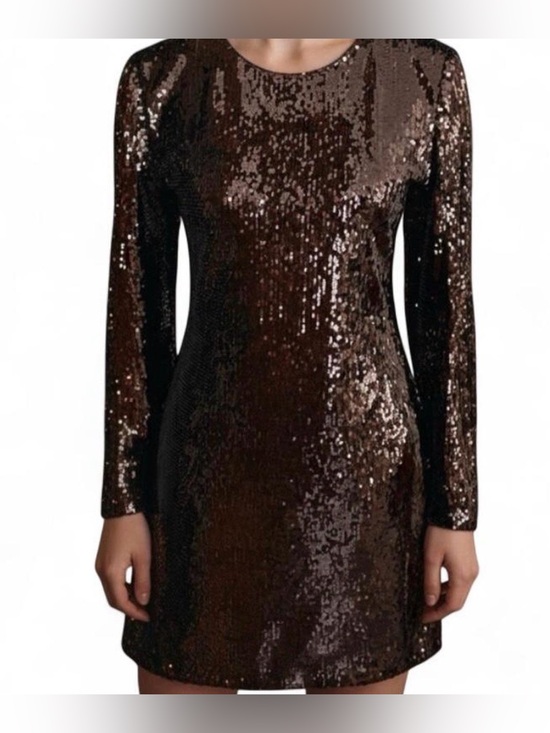 Banana Republic | Dresses | Nwt Banana Republic Womens Sequin Mini Dress Chocolate Brown Size L